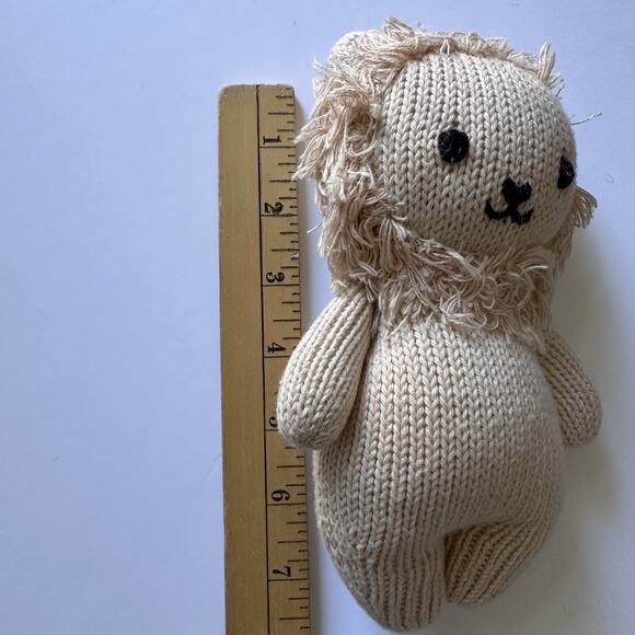 Cuddle + Kind Baby Lion Plush Doll Animal Collection Knit Hand Made Peru 7” - Picture 8 of 8